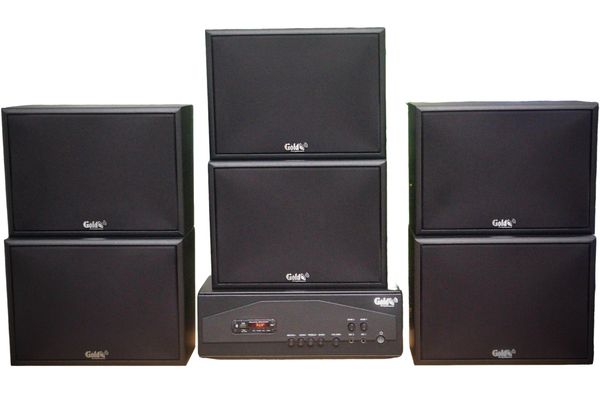 [Diện tích 180m2 + 02 Kênh] Amply A917PU_TH - 2K Goldsound 2 vùng âm lượng 1200w + 6 loa Goldsound V130_TH - 130w, loa được thiết kế riêng cho quán, bật lớn không tạp âm, miễn phí công lắp đặt, bảo hành dài hạn 5 năm