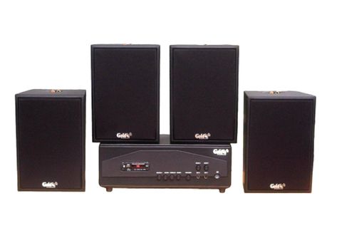 [Diện tích 100m2 + 02 Kênh] Amply A917PU-2K Goldsound 2 vùng âm lượng 1200w + 4 loa Goldsound V70C-PU 70w, loa được thiết kế riêng cho quán, bật lớn không tạp âm, miễn phí công lắp đặt, bảo hành dài hạn 5 năm.