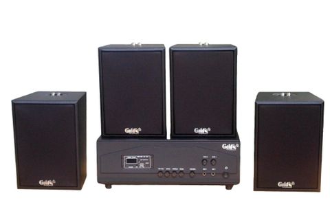 [Diện tích 80m2 + 02 Kênh] Loa thông báo, loa phát nhạc nền tự động A917PU-2K Goldsound 1200w + 4 loa Goldsound V55C 55w, loa được thiết kế riêng cho quán, bật lớn không tạp âm, miễn phí công lắp đặt, bảo hành dài hạn 5 năm