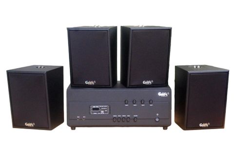 [Diện tích 80m2 + 04 Kênh] Loa thông báo, loa phát nhạc nền tự động A384PU-4K Goldsound 800w + 4 loa Goldsound V55C 55w, loa được thiết kế riêng cho quán, bật lớn không tạp âm, miễn phí công lắp đặt, bảo hành dài hạn 5 năm