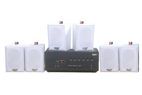 [Diện tích 120m2 + 6 Kênh] Loa thông báo, loa phát nhạc nền tự động A384PU-6K Goldsound 6 vùng âm lượng 1200w + 6 loa Goldsound V25C màu trắng, loa được thiết kế riêng cho quán, bật lớn không tạp âm, miễn phí công lắp đặt, bảo hành dài hạn 5 năm.