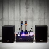 DÀN KARAOKE GOLD120C (AMPLY 1200W + 2 V120+ bộ micro không dây + Vang) - Hàng trưng bày đồng giá cuối năm