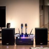 DÀN KARAOKE GOLD120C (AMPLY 1200W + 2 V120+ bộ micro không dây + Vang) - Hàng trưng bày đồng giá cuối năm