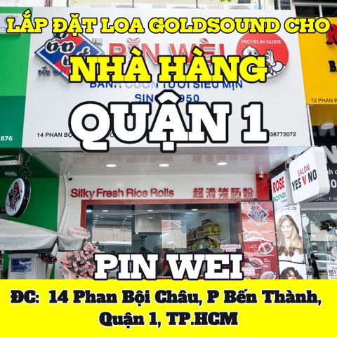 Loa âm trần phát nhạc nền tự động Goldsound cho nhà hàng PIN WEI, loa được thiết kế riêng cho quán, bật lớn không tạp âm, miễn phí công lắp đặt, bảo hành dài hạn 5 năm
