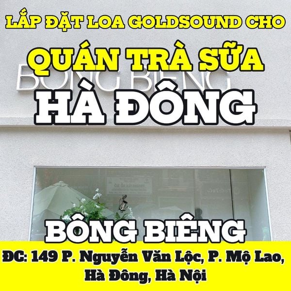 Loa quán trà sữa Bông Biêng, loa được thiết kế riêng cho quán, bật lớn không tạp âm, miễn phí công lắp đặt, bảo hành dài hạn 5 năm