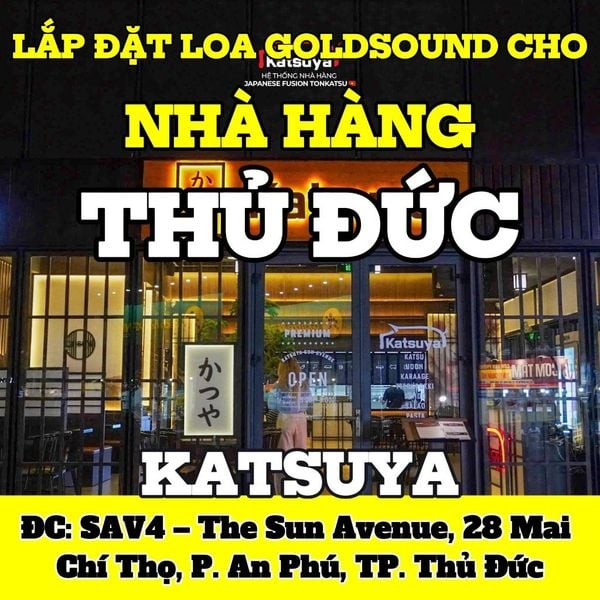 Loa nhà hàng phát nhạc nền tự động cho Katsuya The Sun Avenue, Thủ Đức, loa được thiết kế riêng cho quán, bật lớn không tạp âm, miễn phí công lắp đặt, bảo hành dài hạn 5 năm