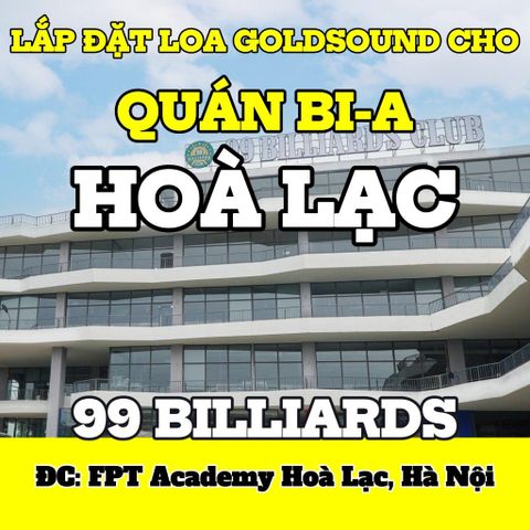 Loa billiard, loa bida phát nhạc nền tự động cho 99 billiards cs 9 FPT Academy Hoà Lạc, loa được thiết kế riêng cho quán, bật lớn không tạp âm, miễn phí công lắp đặt, bảo hành dài hạn 5 năm
