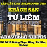 Loa không dây phát nhạc nền tự động Goldsound cho khách sạn Aravelle Suites, Hà Nội, loa được thiết kế riêng cho quán, bật lớn không tạp âm, miễn phí công lắp đặt, bảo hành dài hạn 5 năm