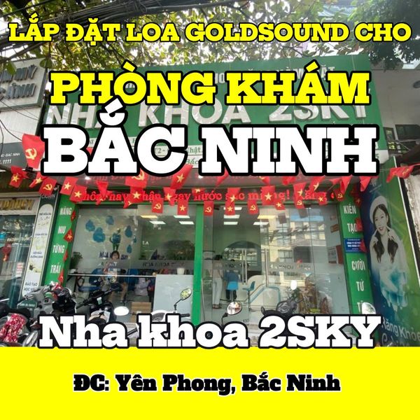 Loa treo tường phát nhạc nền, thông báo cho Nha Khoa 2Sky, loa được thiết kế riêng cho quán, bật lớn không tạp âm, miễn phí công lắp đặt, bảo hành dài hạn 5 năm