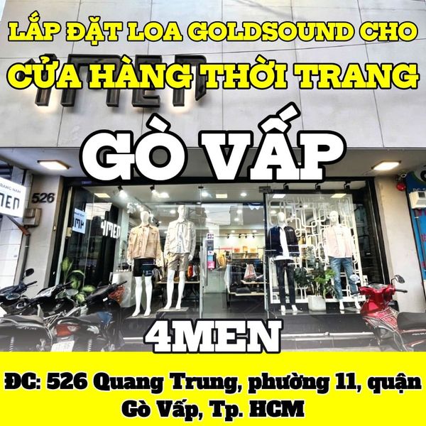 Loa treo tường phát nhạc nền cho 4MEN Quang Trung, TP. HCM, loa được thiết kế riêng cho quán, bật lớn không tạp âm, miễn phí công lắp đặt, bảo hành dài hạn 5 năm