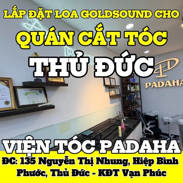 Loa treo tường, phát nhạc nền tự động cho Viện Tóc Padaha, TP.HCM, loa được thiết kế riêng cho quán, bật lớn không tạp âm, miễn phí công lắp đặt, bảo hành dài hạn 5 năm