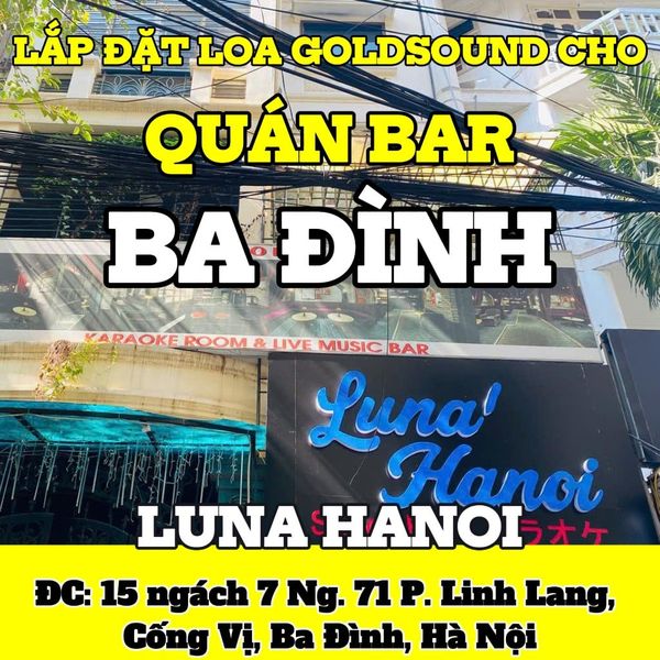 Loa không dây phát nhạc nền tự động Goldsound cho quán Luna Hanoi - snack Bar, loa được thiết kế riêng cho quán, bật lớn không tạp âm, miễn phí công lắp đặt, bảo hành dài hạn 5 năm