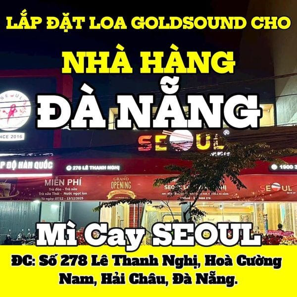 Loa nhà hàng phát nhạc nền tự động cho nhà hàng Mì Cay SEOUL Lê Thanh Nghị, loa được thiết kế riêng cho quán, bật lớn không tạp âm, miễn phí công lắp đặt, bảo hành dài hạn 5 năm