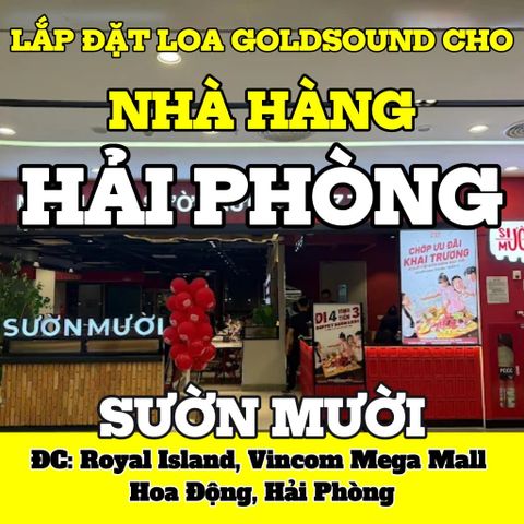 Loa nhà hàng phát nhạc nền tự động cho nhà hàng Sườn Mười Hải Phòng, loa được thiết kế riêng cho quán, bật lớn không tạp âm, miễn phí công lắp đặt, bảo hành dài hạn 5 năm