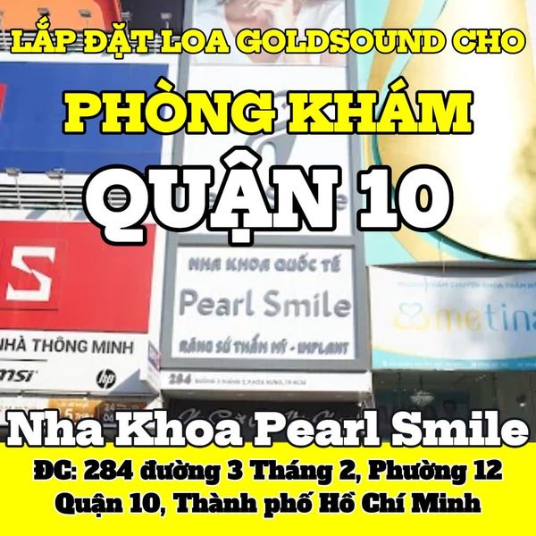 Loa phòng khám phát nhạc nền tự động cho Nha Khoa Quốc Tế Pearl Smile, loa được thiết kế riêng cho quán, bật lớn không tạp âm, miễn phí công lắp đặt, bảo hành dài hạn 5 năm