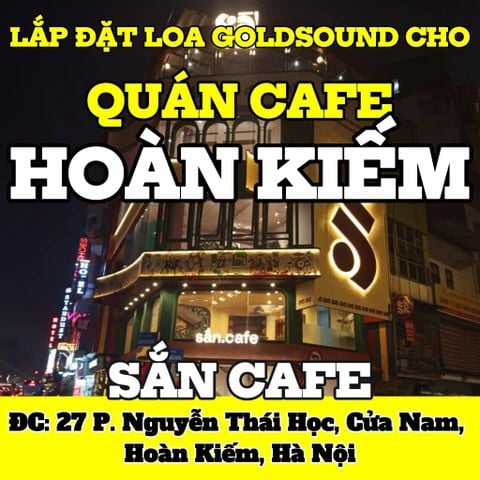 Loa quán cafe phát nhạc nền tự động cho quán sắn.cafe - Nguyễn Thái Học, loa được thiết kế riêng cho quán, bật lớn không tạp âm, miễn phí công lắp đặt, bảo hành dài hạn 5 năm