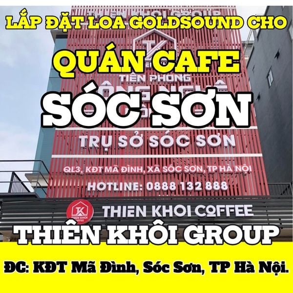 Loa quán cafe phát nhạc nền tự động cho Thiên Khôi Coffee, Sóc Sơn, loa được thiết kế riêng cho quán, bật lớn không tạp âm, miễn phí công lắp đặt, bảo hành dài hạn 5 năm