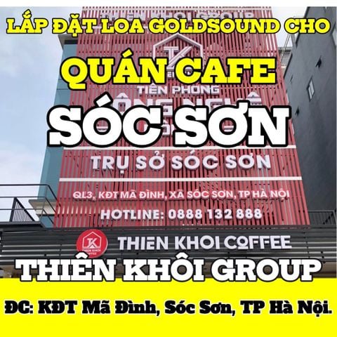 Loa quán cafe phát nhạc nền tự động cho Thiên Khôi Coffee, Sóc Sơn, loa được thiết kế riêng cho quán, bật lớn không tạp âm, miễn phí công lắp đặt, bảo hành dài hạn 5 năm