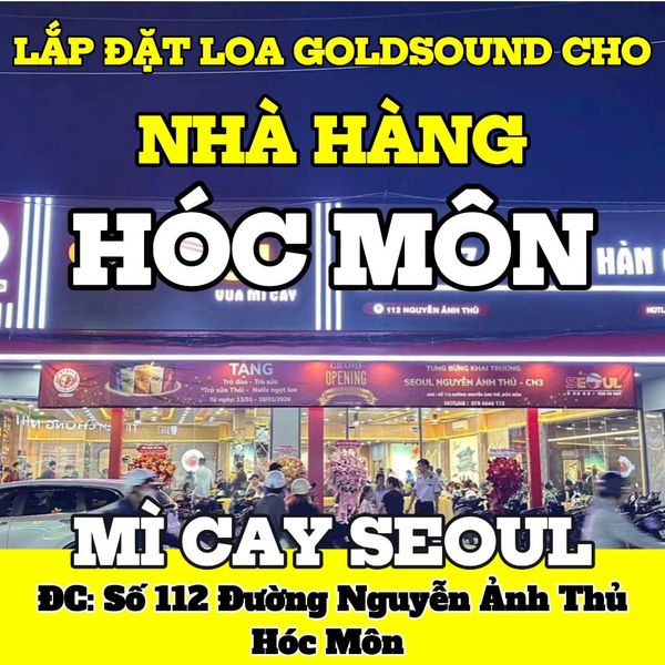 Loa nhà hàng phát nhạc nền tự động cho Mì Cay SEOUL Nguyễn Ảnh Thủ-Cn3, loa được thiết kế riêng cho quán, bật lớn không tạp âm, miễn phí công lắp đặt, bảo hành dài hạn 5 năm