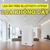 Loa âm trần bluetooth ATR120, công suất 120w, bass 4 inch, treble 2 inch, bluetooth 5.0, cổng AUX, USB, thiết kế loa thùng gỗ dài 335 mm, rộng 200 mm, cao 95 mm. Bảo hành 12 tháng