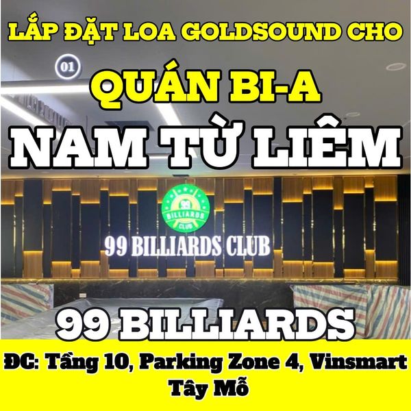 Loa billiard phát nhạc nền tự động Goldsound cho 99 billiards, loa được thiết kế riêng cho quán, bật lớn không tạp âm, miễn phí công lắp đặt, bảo hành dài hạn 5 năm