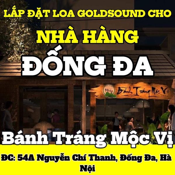Loa cho quán Bánh Tráng Mộc Vị, Hà Nội, loa được thiết kế riêng cho quán, bật lớn không tạp âm, miễn phí công lắp đặt, bảo hành dài hạn 5 năm