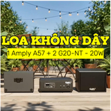 Loa sân vườn không dây: 01 amply A57 Goldsound + 2 loa treo tường ngoài trời không dây G20-NT Goldsound