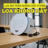 Loa âm trần không dây Bluetooth ATR88 không cần âm ly, thông báo phát nhạc nền tự động, công suất 50w, bass 4 inch, bluetooth 5.0, cổng rca, khe usb, thiết kế loa thùng gỗ cao 26.5 cm, rộng 18.25 cm, sâu 11.5 cm. Bảo hành 12 tháng