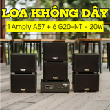 Loa sân vườn không dây: 01 amply A57 Goldsound + 6 loa treo tường ngoài trời không dây G20-NT Goldsound