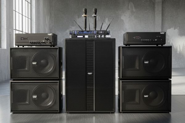 Dàn loa sân khấu, hội trường, kinh doanh karaoke K110 Goldsound (Loa V258PU-KA, Cục đẩy A958PU-2K, A957PU-1K, JBL KX180, Micro SLS S800,...)