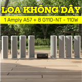 Loa sân vườn không dây: 01 amply A57 Goldsound + 8 loa cột chống nước sân vườn không dây G110-NT UHF Goldsound