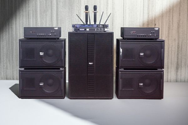 Dàn loa sân khấu, hội trường, kinh doanh karaoke K110 Goldsound (Loa V258PU-KA, Cục đẩy A958PU-2K, A957PU-1K, JBL KX180, Micro SLS S800,...)