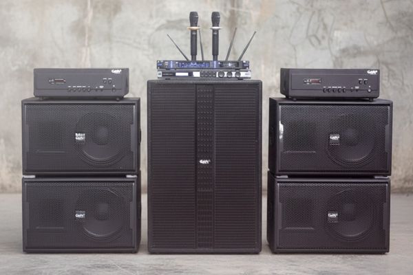 Dàn loa sân khấu, hội trường, kinh doanh karaoke K110 Goldsound (Loa V258PU-KA, Cục đẩy A958PU-2K, A957PU-1K, JBL KX180, Micro SLS S800,...)