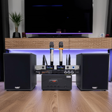 Hàng trưng bày: DÀN KARAOKE GOLD120B (AMPLY 1200W+ 2 V120+ bộ micro không dây + Vang)