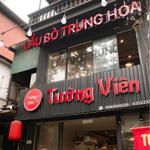 Loa treo tường phát nhạc nền cho nhà hàng Tường Viên, Hà Nội, loa được thiết kế riêng cho quán, bật lớn không tạp âm, miễn phí công lắp đặt, bảo hành dài hạn 5 năm