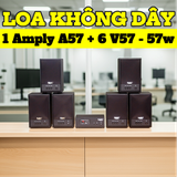 Dàn loa không dây treo tường: 01 amply A57-SG Goldsound + 6 loa không dây Goldsound V57-SG 57w