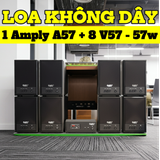Dàn loa không dây treo tường: 01 amply A57-SG Goldsound + 8 loa không dây Goldsound V57-SG 57w