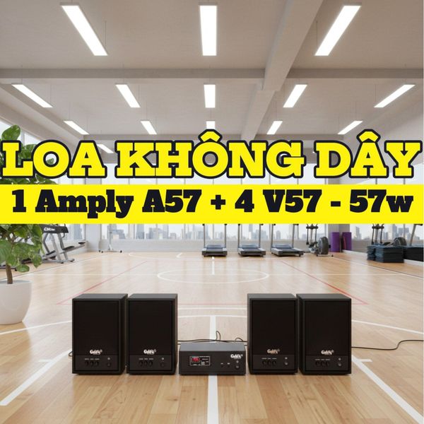 Dàn loa không dây treo tường: 01 amply A57-SG + 4 loa không dây V57-SG 57w