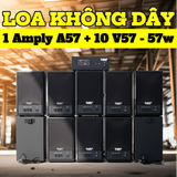 Dàn loa không dây treo tường: 01 amply A57 SG + 10 loa không dây Goldsound V57 SG - 57w