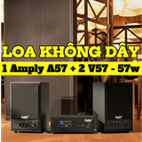 Dàn loa không dây treo tường: 01 amply A57-SG Goldsound + 2 loa không dây Goldsound V57-SG 57w