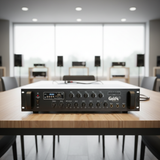 Amply A1000F: âm ly phóng thanh (công suất 1000w, 5 vùng, bluetooth, USB, SD Card, AUX)