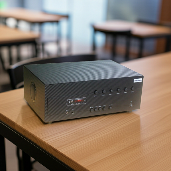 Amply A384 - TH - 6K : 6 phân vùng đầu ra (1200w, đủ kết nối Bluetooth, RCA, AV, USB)