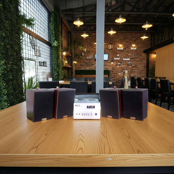 Gold4Cafe V50 (Từ 50 - 150m2) Cho Quán Cafe, Nhà Hàng, Quán Ăn, Spa, Khu Tập Gym ( 01 amply A400 + 04 loa vt V50)