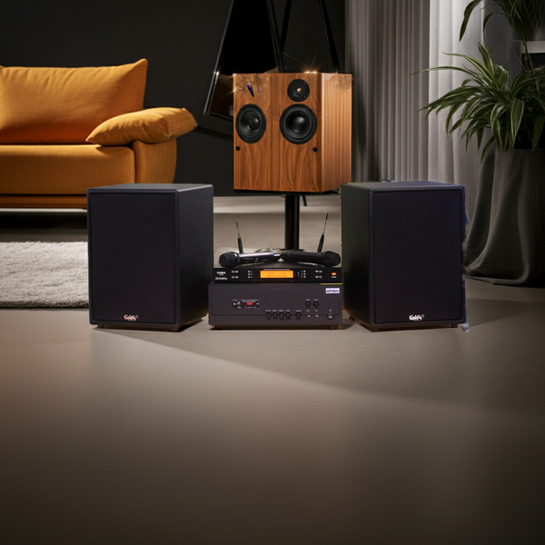 Dàn loa karaoke gia đình M230 Pro 2 Goldsound (01 amply 1200w + 02 loa 200w + Micro không dây)