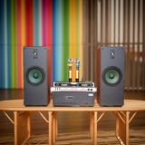 Dàn loa cây karaoke gia đình K385 vân gỗ (01 amply 1200w + 02 loa 380w + 01 vang cơ + bộ Micro không dây)