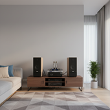 Dàn loa cây karaoke gia đình K385 vân gỗ sáng (01 amply 1200w + 02 loa 380w + 01 vang cơ + bộ Micro không dây)