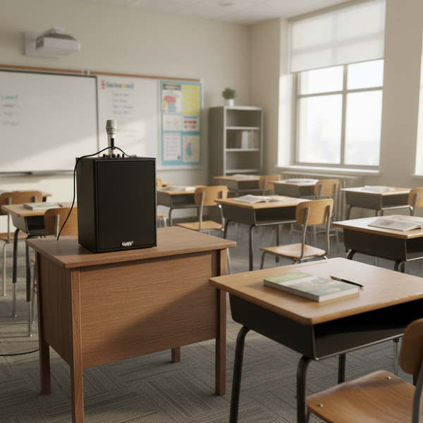 Loa trường học M120 Goldsound: 1 Micro không dây, công suất 120w, bass 20cm, treble 10cm, bluetooth 5.0