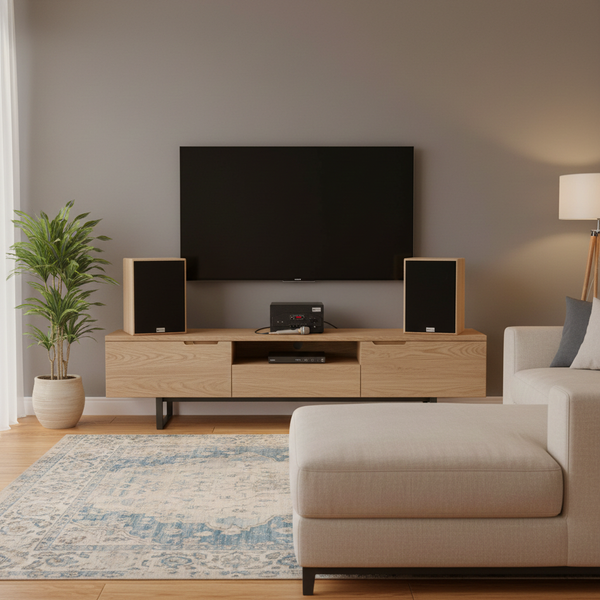 Dàn loa karaoke gia đình: 1 Amply A907 + 2 V231 + Micro dây