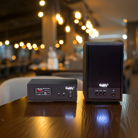 Dàn loa không dây treo tường: 01 amply A57 Goldsound + 1 loa không dây Goldsound V57 - 57w