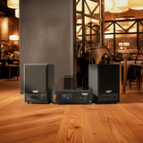 Dàn loa không dây treo tường, Loa thông báo, loa phát nhạc tự động: 01 amply A57 Goldsound + 2 loa không dây Goldsound V57 - 57w